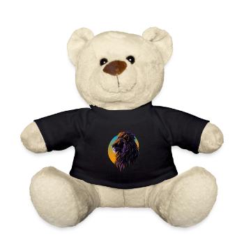 Majestätischer Löwe bei Sonnenuntergang - Teddy - Schwarz - Vorne