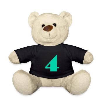 4 JAHRE,4. GEBURTSTAG,4 GEBURTSTAG,4 - Teddy - Schwarz - Vorne