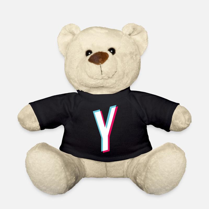 Y - letter Y - Teddy Bear - black