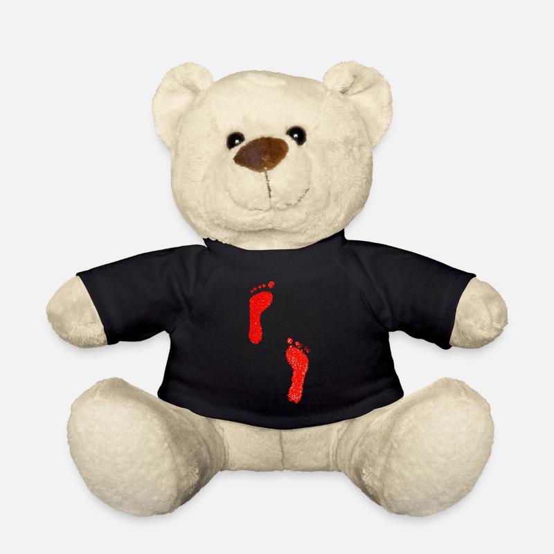 Empreintes de pas pieds rouges - Nounours - noir