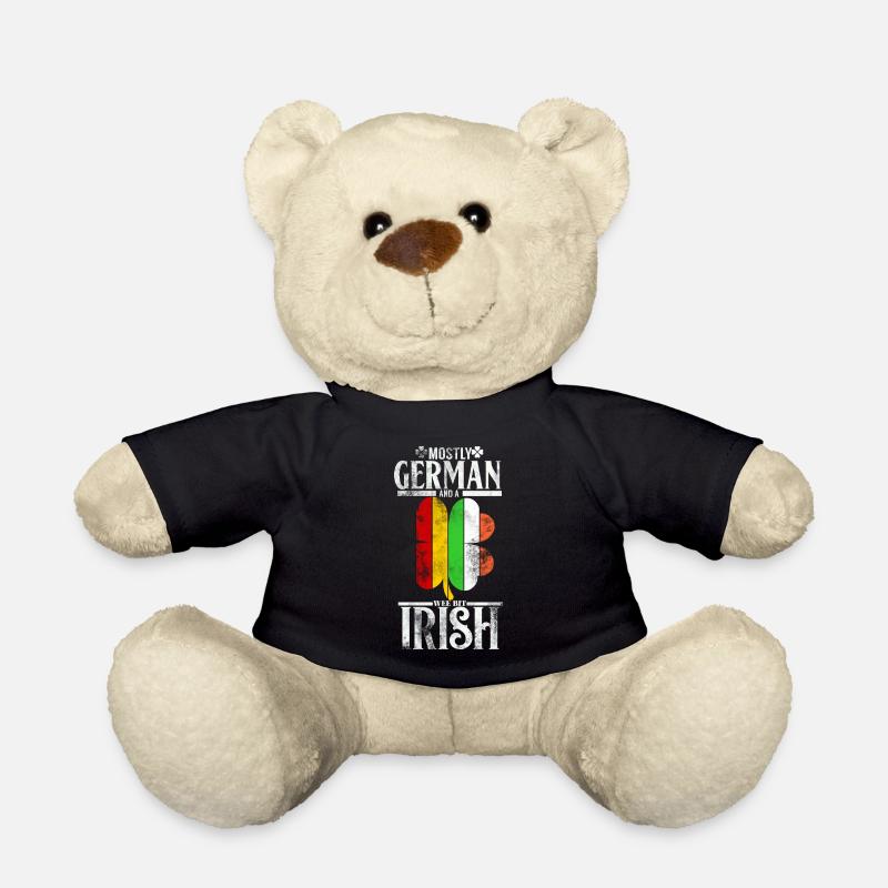 Deutsch Irisch St Patricks Day Geschenk Flagge - Teddy - Schwarz
