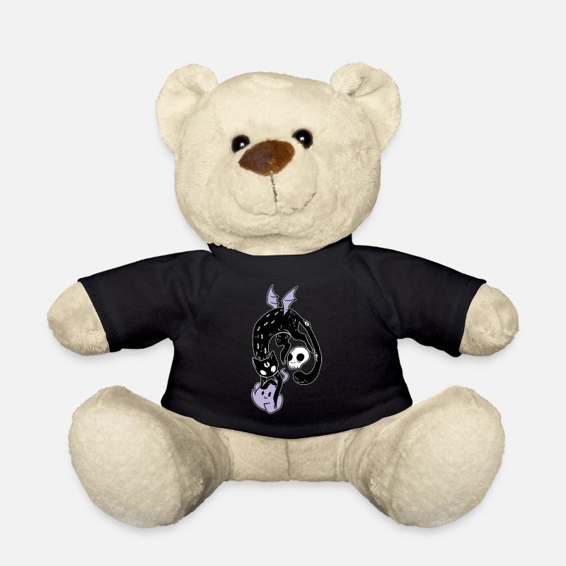 Kawaii Black Spynx Cat Black Metal Nu Goth - Teddy Bear - black