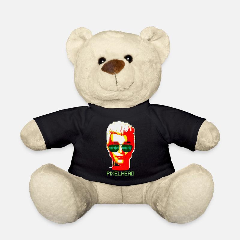 tête de pixel - Nounours - noir