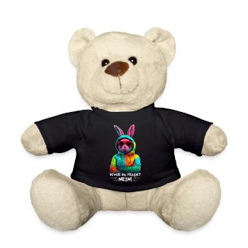 Hase Kaninchen Sonnenbrille Bunt Cooler Hasen - Teddy - Schwarz - Vorne