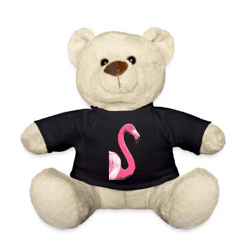 Flamingo Bird Illustration - Teddy Bear - black - Front