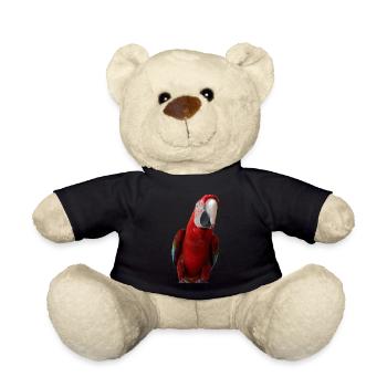 Papageien Vogel T-shirt Geschenk - Teddy - Schwarz - Vorne