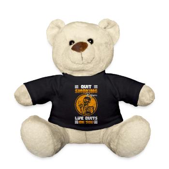 Aufhören Tabak Zigaretten Glimmstengel - Teddy - Schwarz - Vorne