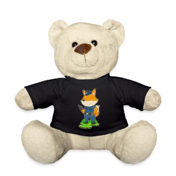 Fuchs Polizist Mikrofon Polizei - Teddy - Schwarz - Vorne