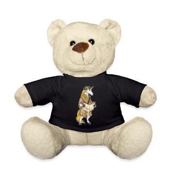 Einhorn Pirat Schatzkarte - Teddy - Schwarz - Vorne