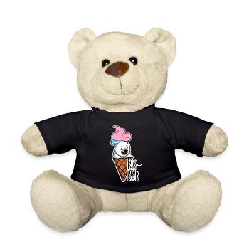 Eisbär in freier Wildbahn an der Eisdiele, LECKER! - Teddy - Schwarz - Vorne