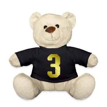 3 Zahl Trikot - Teddy - Schwarz - Vorne