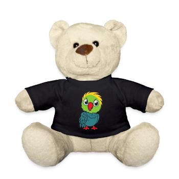 Humour petit perroquet - Nounours - noir - Devant