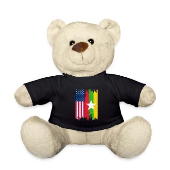 Myanmar Flagge Asien Birma Burma Urlaub - Teddy - Schwarz - Vorne