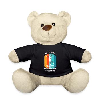 Badminton Federball Badmintonspieler Schokolade - Teddy - Schwarz - Vorne