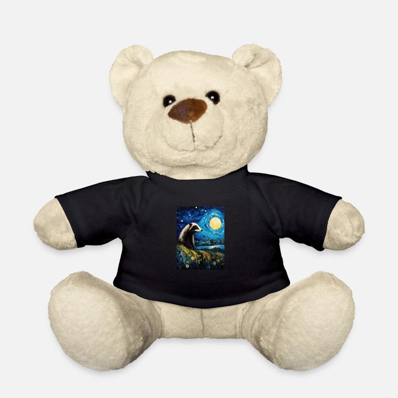 dachs, van gogh, sternennacht, tier - Teddy - Schwarz