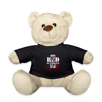 Je porte du ROUGE le vendredi pour mon père - Nounours - noir - Devant