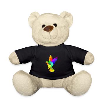 Colombe oiseau arc-en-ciel animaux polygone - Nounours - noir - Devant