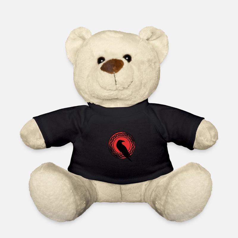 Red Moon Norse Viking Raven Gothic Black Crow - Teddy - Schwarz
