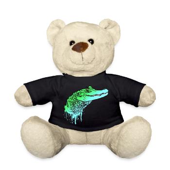 Krokodil Kroko Echse Alligator - Teddy - Schwarz - Vorne