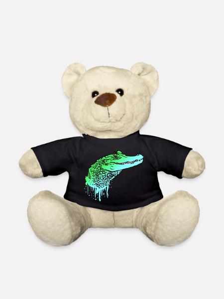 Krokodil Kroko Echse Alligator - Teddy - Schwarz