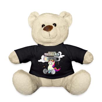 Fitness unicorn rainbow - Teddy Bear - black - Front