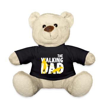 Walking dad and dog - Teddy Bear - black - Front
