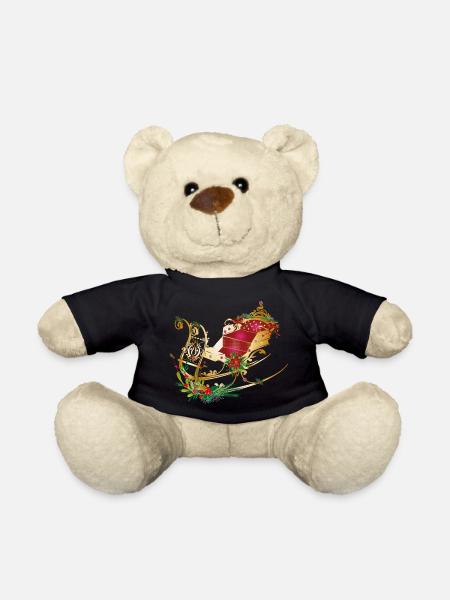 Pferdeschlitten weihnachtlich geschmückt - Teddy - Schwarz