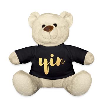 Yin (Yin und Yang) Gold Yoga Partnerlook - Teddy - Schwarz - Vorne