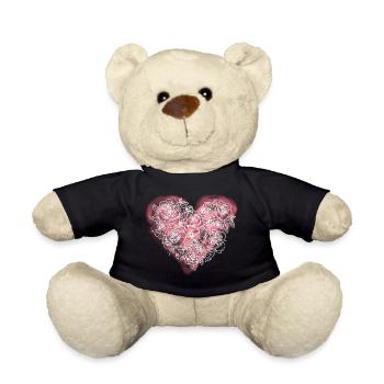 Heart Rose - Teddy Bear - black - Front