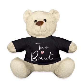 Team Braut Herz Junggesellinnenabschied Geschenk - Teddy - Schwarz - Vorne