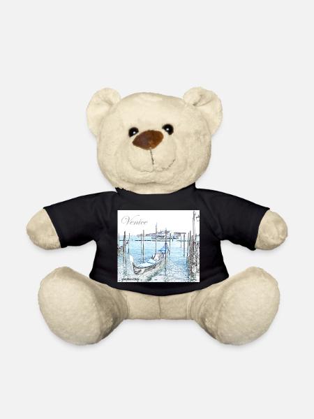 Venice Gondola Italy - Teddy Bear - black