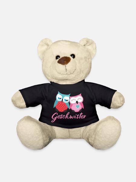 Geschwister Eulen - Teddy - Schwarz