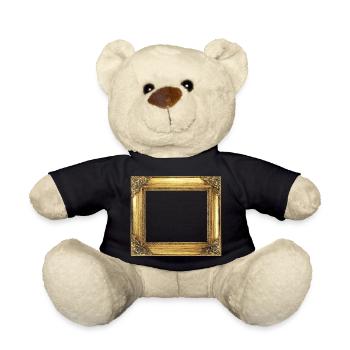 🖼️ Decorated Golden Picture Frame - Teddy Bear - black - Front