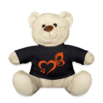Design and print your own T-shirt - heart - Teddy Bear - black - Front