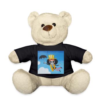 one piece Brook Skelet Anime Sky sky clouds dead - Teddy Bear - black - Front