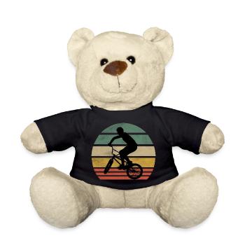 Chemise de vélo de sport rétro vintage BMX Rider - Nounours - noir - Devant