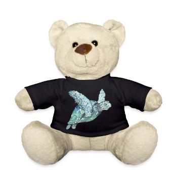 sea turtle - Teddy Bear - black - Front