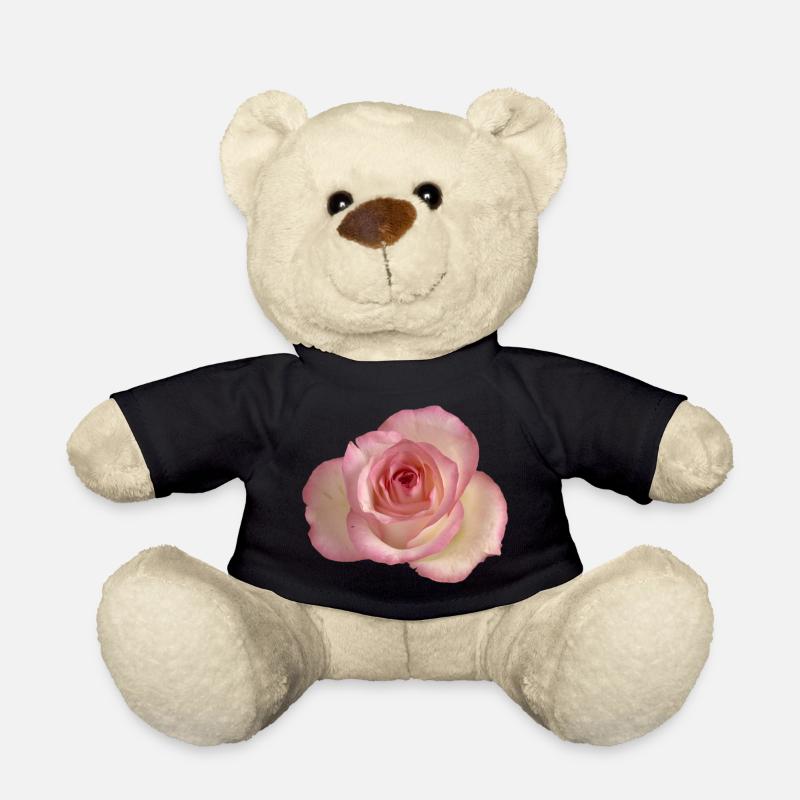 Rosa / weiße Rose - Teddy - Schwarz