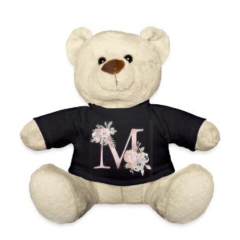 LETTRE M AVEC FLEURS - Nounours - noir - Devant