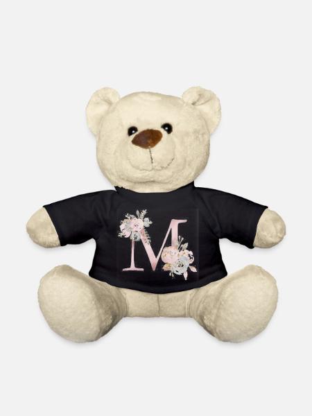 BRIEF M MIT BLUMEN - Teddy - Schwarz