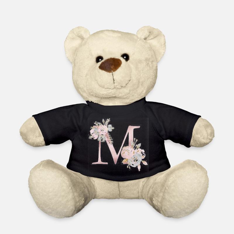 BRIEF M MIT BLUMEN - Teddy - Schwarz