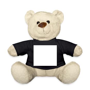 White Background Texture Template Personalize - Teddy Bear - black - Front