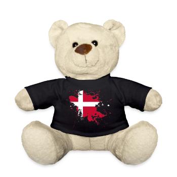 Dänemark Flagge als Farbklecks - Teddy - Schwarz - Vorne