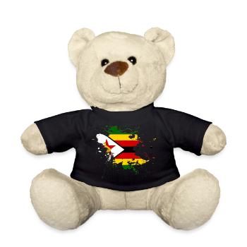 Drapeau du Zimbabwe comme une touche de couleur - Nounours - noir - Devant