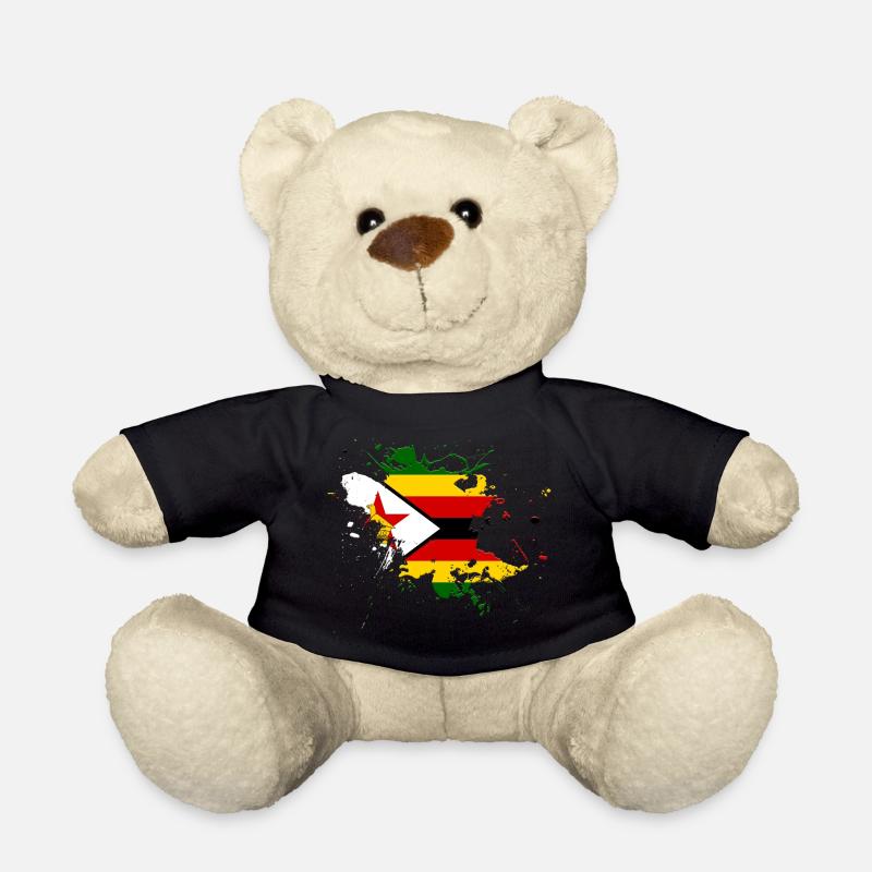 Drapeau du Zimbabwe comme une touche de couleur - Nounours - noir