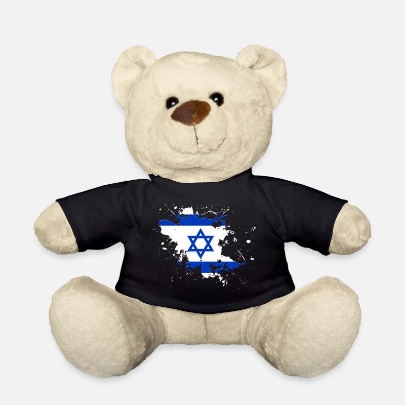 Israel Flagge als Farbklecks - Teddy - Schwarz