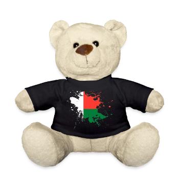 Le drapeau de Madagascar comme taches de peinture - Nounours - noir - Devant