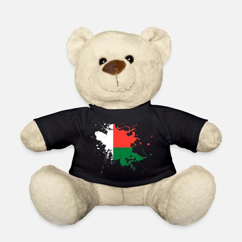Le drapeau de Madagascar comme taches de peinture - Nounours - noir