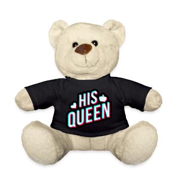 Sweat à capuche His Queen pour couples | Tik Tok Syle - Nounours - noir - Devant