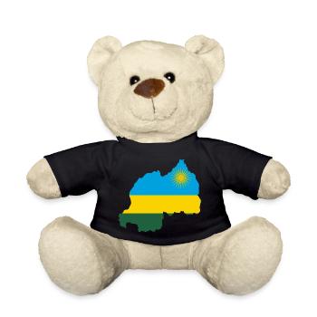 Ruanda Landkarte Fahne Flagge Wappen - Teddy - Schwarz - Vorne